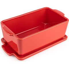 Форма для запекания с крышкой RED 650 мл, 20 х 11 см, красный, Peugeot