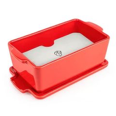 Форма для запекания с крышкой и прессом, 20х11 см, красный, Peugeot
