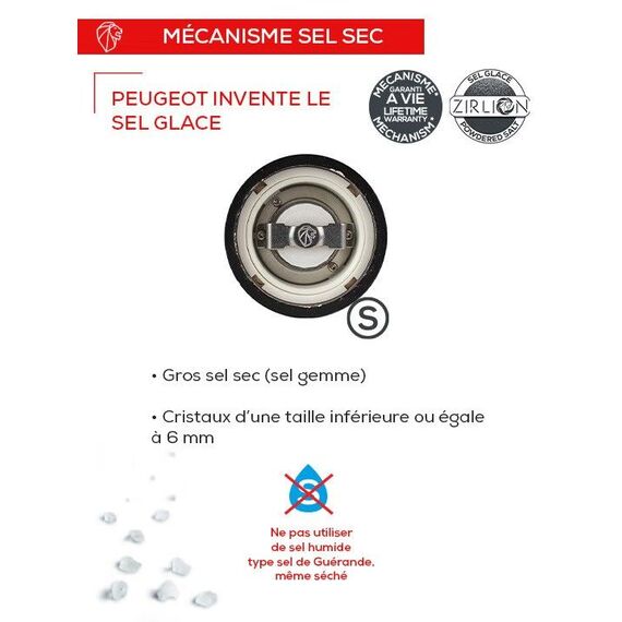 Мельница для соли 22 см, белый лак, 6 степеней помола, Paris U'select PEUGEOT, Франция, изображение 2
