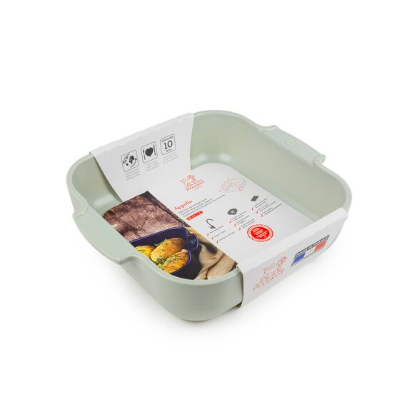 Квадратная форма для запекания 660 мл, 18 см, h=5,1 см, SAGE GREEN, Peugeot, изображение 2