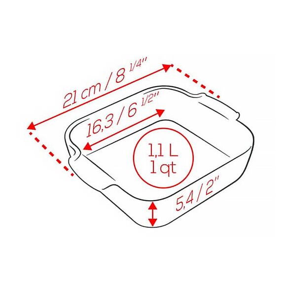 Форма для запекания квадратная 21см h=5,4см V=1,1л (внутр. размер 16,3см), GREEN FOREST, Peugeot, изображение 4