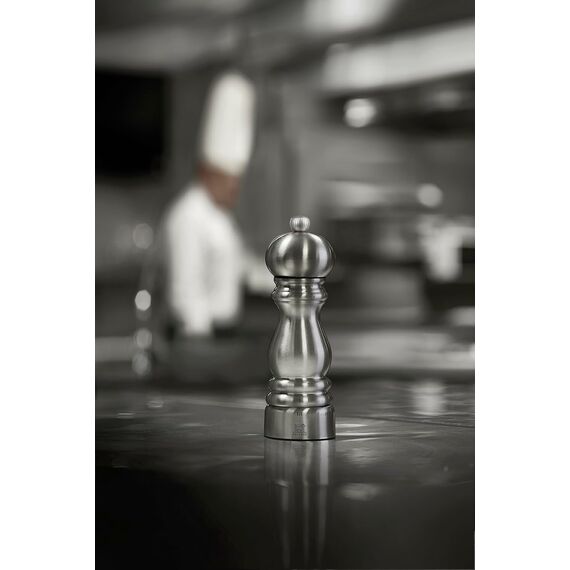 Мельница для соли 18см, серебристый стальной корпус, 6 степеней помола, PARIS CHEF PEUGEOT, Франция, изображение 3