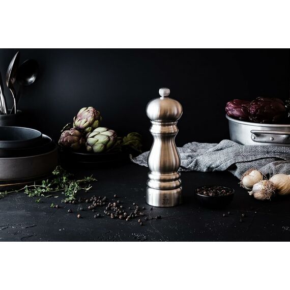Мельница для соли 18см, серебристый стальной корпус, 6 степеней помола, PARIS CHEF PEUGEOT, Франция, изображение 7