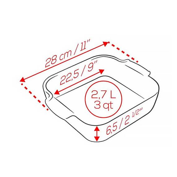 Форма для запекания квадратная 28см h=6,5см V=2,7л (внутр. размер 22,5см), GREEN FOREST, Peugeot, изображение 4