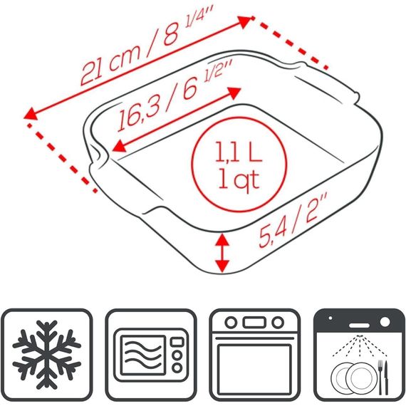 Форма для запекания квадратная ECRU 1,1 л, 21 см, слоновая кость, Peugeot, изображение 5