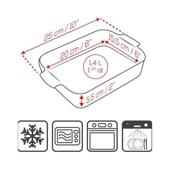 Форма для запекания прямоугольная ECRU 1,4 л, 25 х 15,5 см, слоновая кость, Peugeot, изображение 6