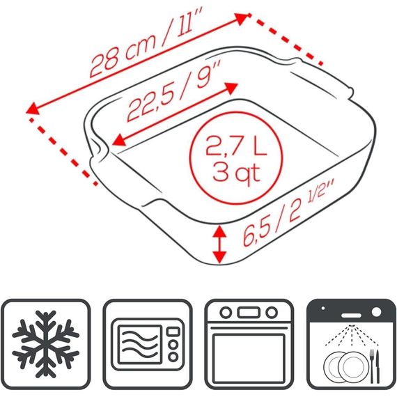 Форма для запекания квадратная EGGPLANT 2,7 л, 28 см, фиолетовый, Peugeot, изображение 4