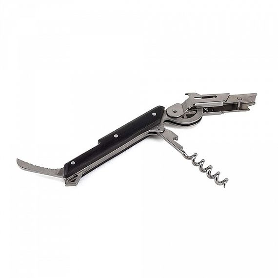 Штопор многофункциональный, нержавеющая сталь, черный, CLAVELINE NOIR PEUGEOT, Франция