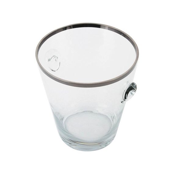 Ведро из стекла для льда под шампанское, высота: 22 см, с платиновой кромкой, 220075, PEUGEOT VIN, Франция