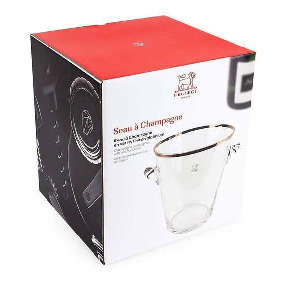 Ведро из стекла для льда под шампанское, высота: 22 см, с платиновой кромкой, 220075, PEUGEOT VIN, Франция, изображение 5