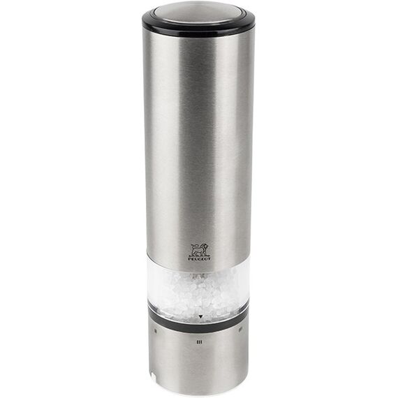 Мельница для соли электрическая на батарейках 20 см, акрил, нержавеющая сталь, ELIS SENSE PEUGEOT, Франция