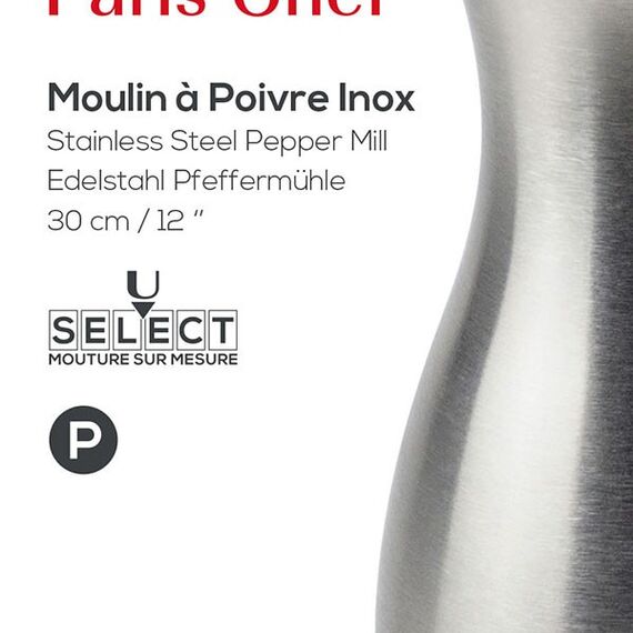 Мельница для перца 30 см, нержавеющая сталь, цвет серебристый, PARIS PEUGEOT, Франция, изображение 2