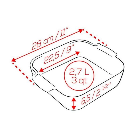 Форма для запекания квадратная ECRU 2,7 л, 28 см, слоновая кость, Peugeot, изображение 6