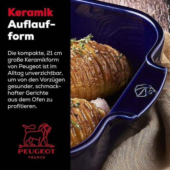 Форма для запекания квадратная, 21 см, голубой, Peugeot, изображение 4
