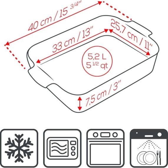 Форма для запекания прямоугольная RED 5,2 л, 40 х 25,7 см, красный, Peugeot, изображение 5