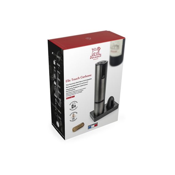 Штопор электрический темно-серый; нерж. сталь + обрезатель фольги в подарочной упаковке, ELIS TOUCH, Peugeot, изображение 4