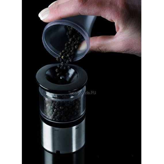 Набор электрических мельниц для соли и перца на подставке, 20см,  6 степеней помола, ELIS SENSE PEUGEOT, Франция, изображение 5