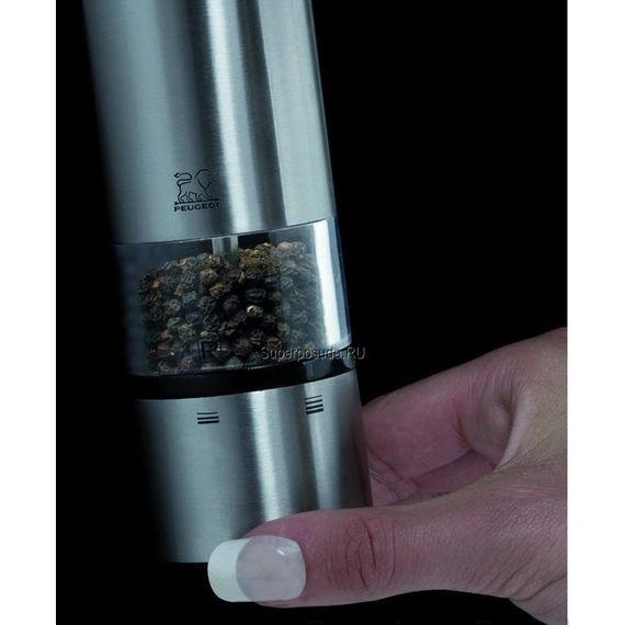 Набор электрических мельниц для соли и перца на подставке, 20см,  6 степеней помола, ELIS SENSE PEUGEOT, Франция, изображение 10