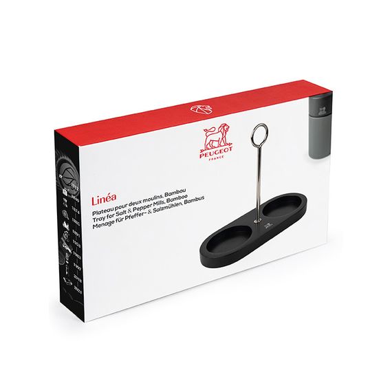 Подставка для мельниц диаметром 6,5 см, бамбуковая черная,  L 18,7 см, h 1,6 см, LINEA PEUGEOT, Франция, изображение 3