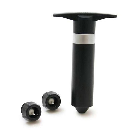 Набор для хранения вина из 3-х предметов: вакуумный насос и 2 пробки, пластик, черный, EPIVAC PEUGEOT, Франция, изображение 2