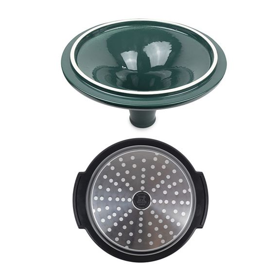 Тажин 33 см ( без ручек 30 см), h 23 см, основание - кованный алюминий с антипригарным покрытием, крышка - керамика, зеленая, ATLAS GREEN FOREST, Peugeot, изображение 6